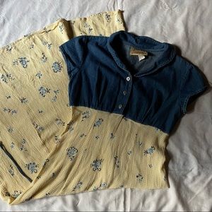 Vintage Denim / Floral Sundress